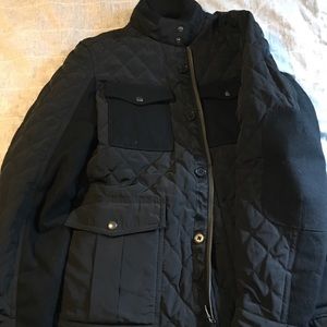 Black wool and quilted jacket